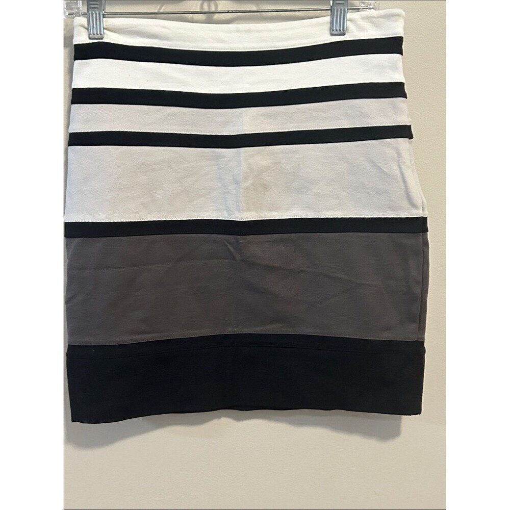 Express Color Block Striped Bandage Mini Skirt Size 4